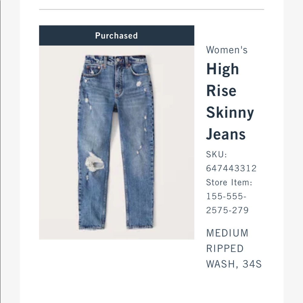 abercrombie high rise skinny jeans size 18 (fits like 16)